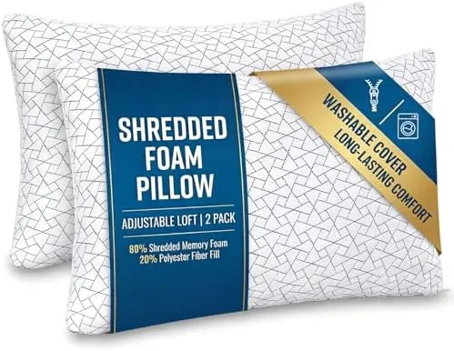 Meoflaw Adjustable Shredded Foam Pillow — King